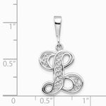 10K / 14K White Gold 10KW Filigree Initial L Pendant - Product Photo