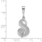 10K / 14K White Gold 10KW Filigree Initial S Pendant - Product Photo