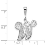 10K / 14K White Gold 10KW Filigree Initial W Pendant - Product Photo