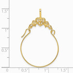 10K / 14K Yellow Gold Polished Filigree Heart Charm Holder - Product Photo