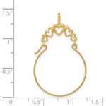 10K / 14K Yellow Gold Polished 5-Heart Charm Holder - Product Photo
