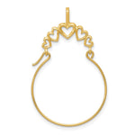 10K / 14K Yellow Gold Polished 5-Heart Charm Holder - Product Photo