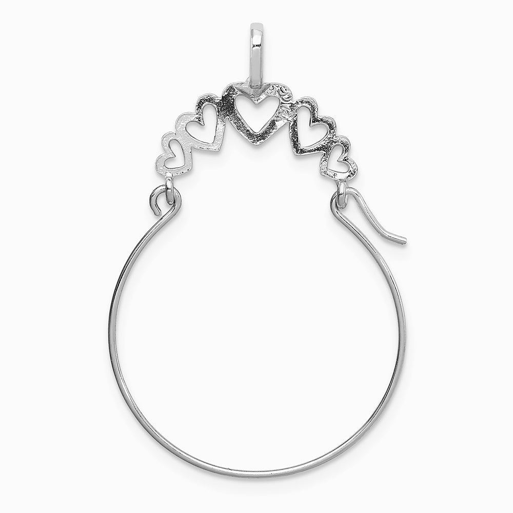 10K / 14K White Gold Polished 5-Heart Charm Holder - Product Photo