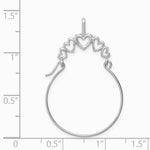 10K / 14K White Gold Polished 5-Heart Charm Holder - Product Photo