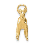 14K Yellow Gold Solid Polished 3-D German Shepherd Charm - Product Photo