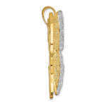 14K Yellow & RH w/ RH Solid Pol. Diamond-cut Filigree Butterfly Pendant - Product Photo