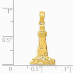 10K / 14K Yellow Gold Lighthouse Pendant - Product Photo