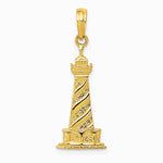 10K / 14K Yellow Gold Lighthouse Pendant - Product Photo