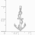 10K / 14K White Gold Solid Polished 3-D Anchor Pendant - Product Photo