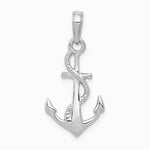 10K / 14K White Gold Solid Polished 3-D Anchor Pendant - Product Photo
