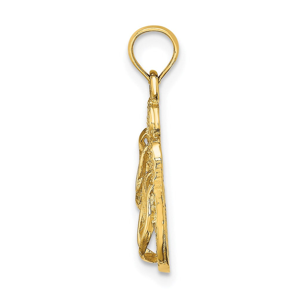 14k 3D Solid Polished HAWAII Flip-Flops Charm - Product Photo