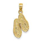 14k 3D Solid Polished HAWAII Flip-Flops Charm - Product Photo
