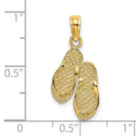 14k 3D Solid Polished HAWAII Flip-Flops Charm - Product Photo