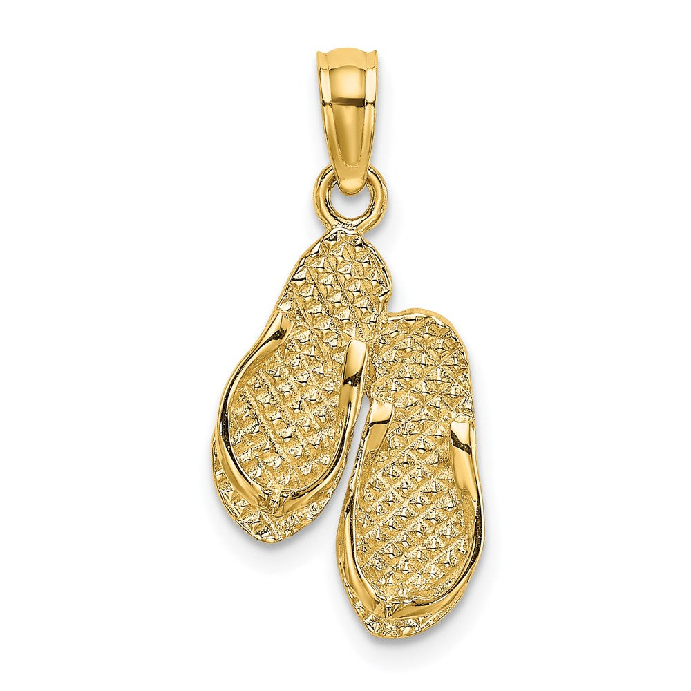 14k 3D Solid Polished HAWAII Flip-Flops Charm - Product Photo