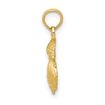 10K / 14K Yellow Gold Solid Polished Mini Shell Cluster Pendant - Product Photo