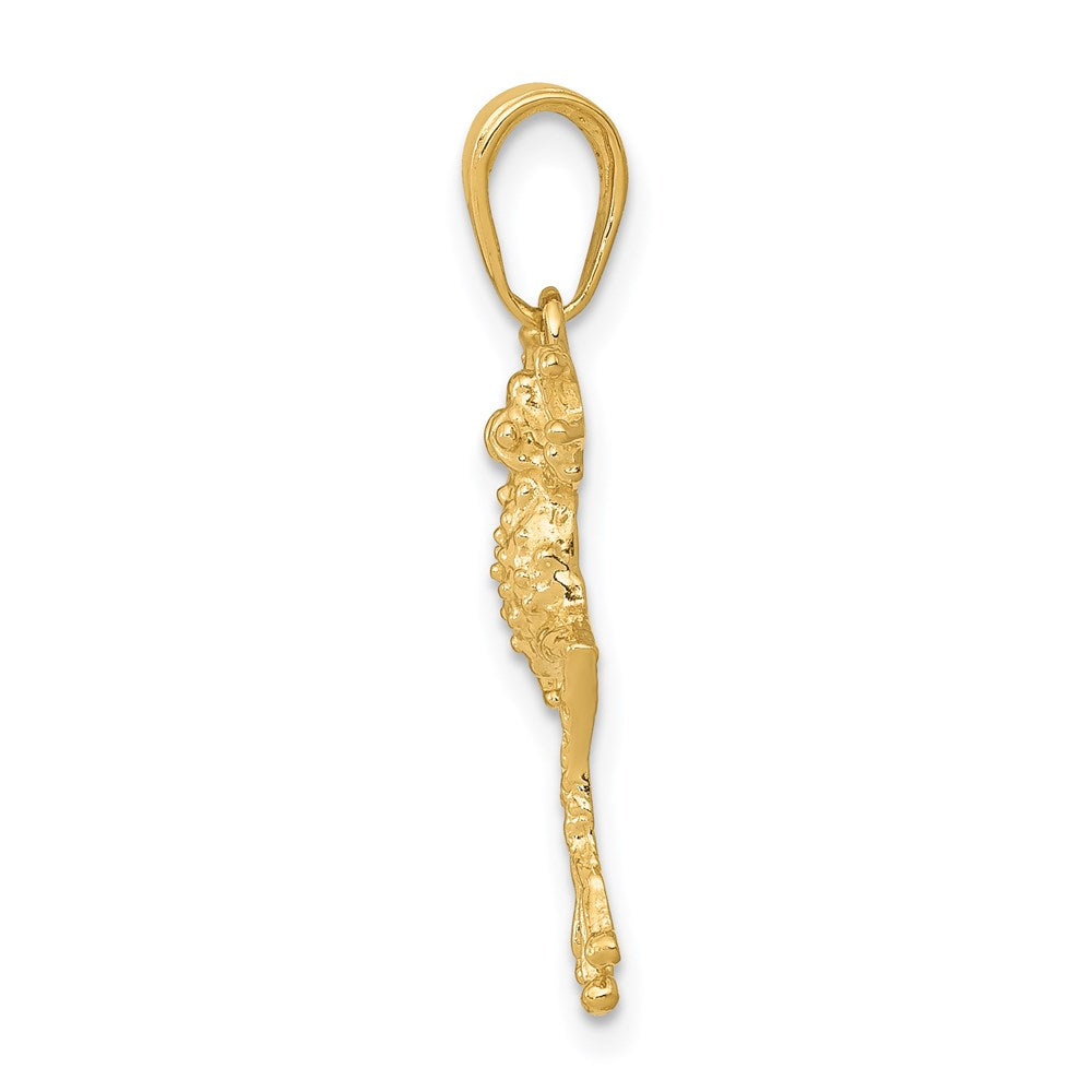14k Solid Polished Open-Backed Frog Pendant - Product Photo