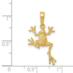 14k Solid Polished Open-Backed Frog Pendant - Product Photo