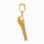 10K / 14K Yellow Gold Polished Basketball and Net Charm - Product Photo