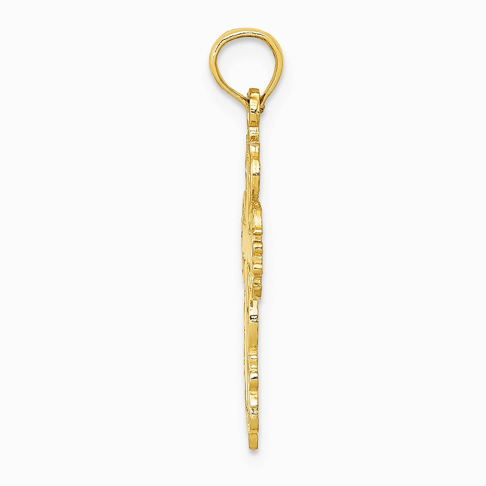 10K / 14K Yellow Gold Fancy Cross Pendant - Product Photo