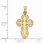 10K / 14K Yellow Gold Fancy Cross Pendant - Product Photo
