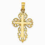 10K / 14K Yellow Gold Fancy Cross Pendant - Product Photo