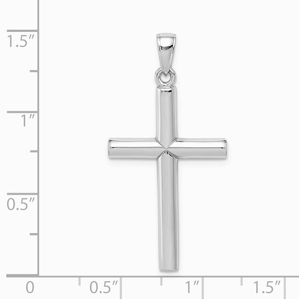 10K / 14K White Gold Polished Cross Pendant - Product Photo