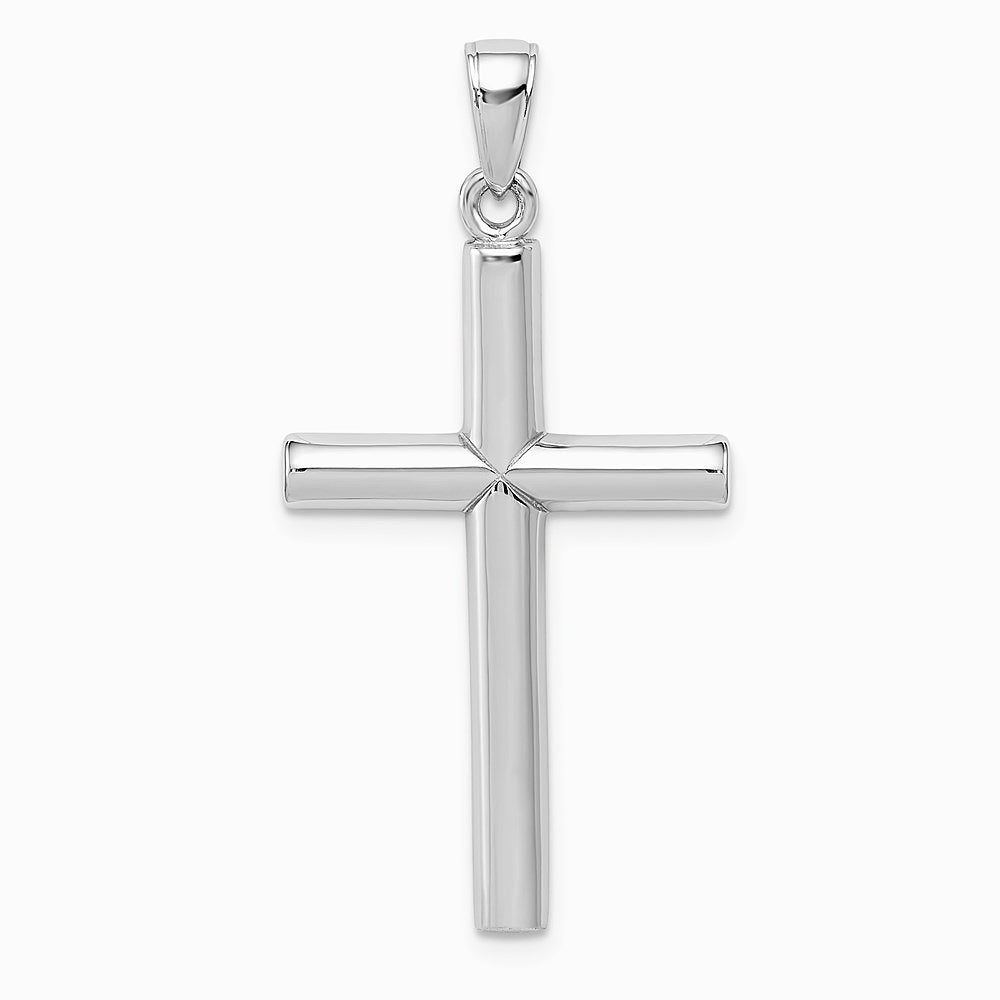 10K / 14K White Gold Polished Cross Pendant - Product Photo
