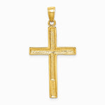 10K / 14K Yellow Gold Polished Cross Pendant - Product Photo