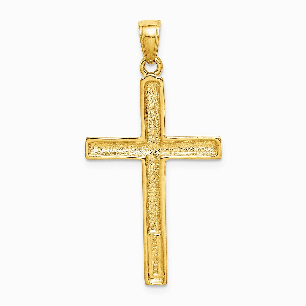 10K / 14K Yellow Gold Polished Cross Pendant - Product Photo