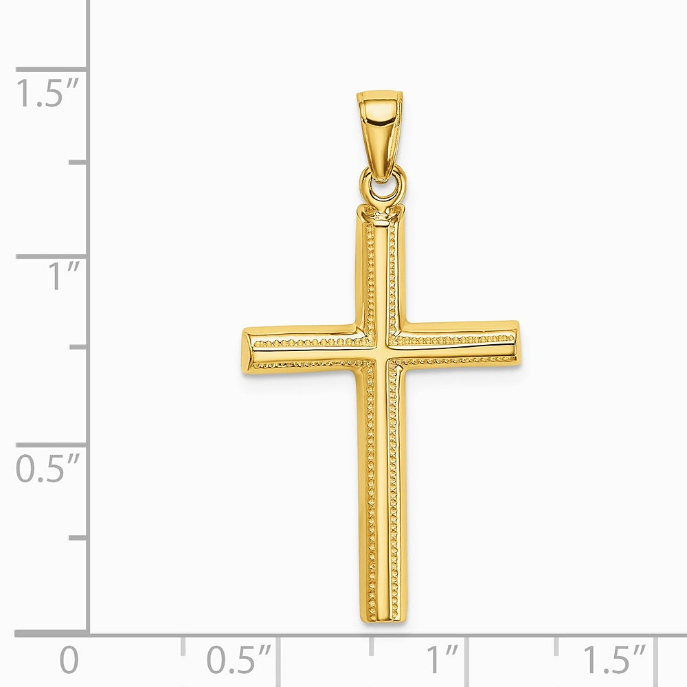 10K / 14K Yellow Gold Polished Cross Pendant - Product Photo