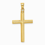 10K / 14K Yellow Gold Polished Cross Pendant - Product Photo