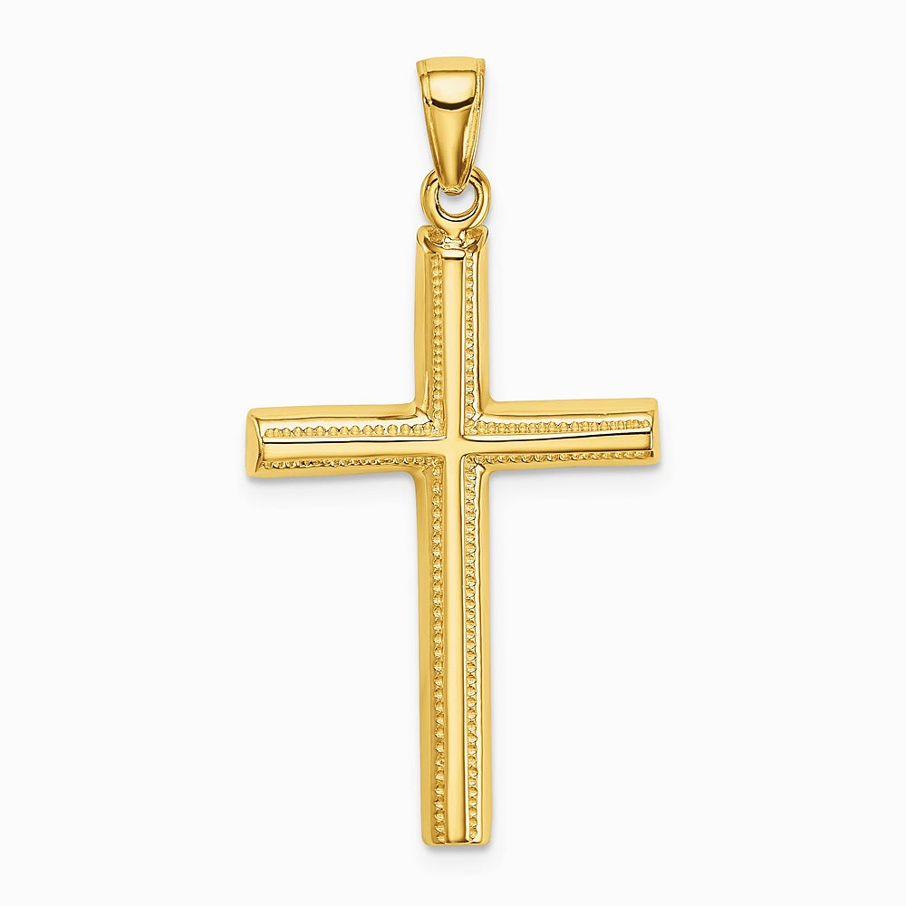 10K / 14K Yellow Gold Polished Cross Pendant - Product Photo