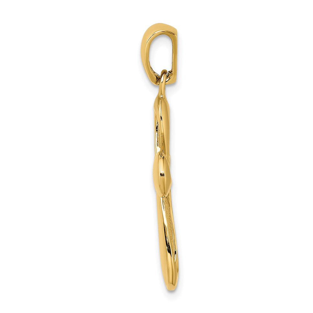 14K Yellow Gold Polished Cross Charm - Product Photo