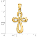 14K Yellow Gold Polished Cross Charm - Product Photo