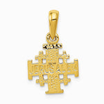 10K / 14K Yellow Gold Jerusalem Cross Charm - Product Photo