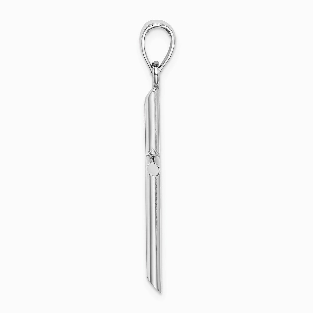 10K / 14K White Gold Tubular Cross Pendant - Product Photo