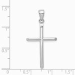 10K / 14K White Gold Tubular Cross Pendant - Product Photo