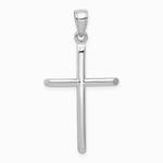 10K / 14K White Gold Tubular Cross Pendant - Product Photo