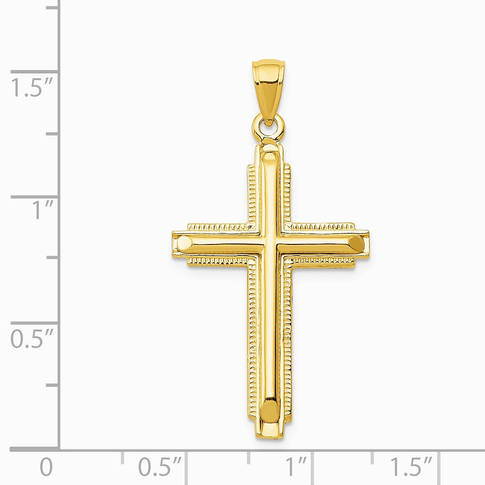 10K / 14K Yellow Gold Cross Pendant - Product Photo