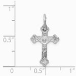 10K / 14K White Gold Diamond-cut Crucifix Charm - Product Photo