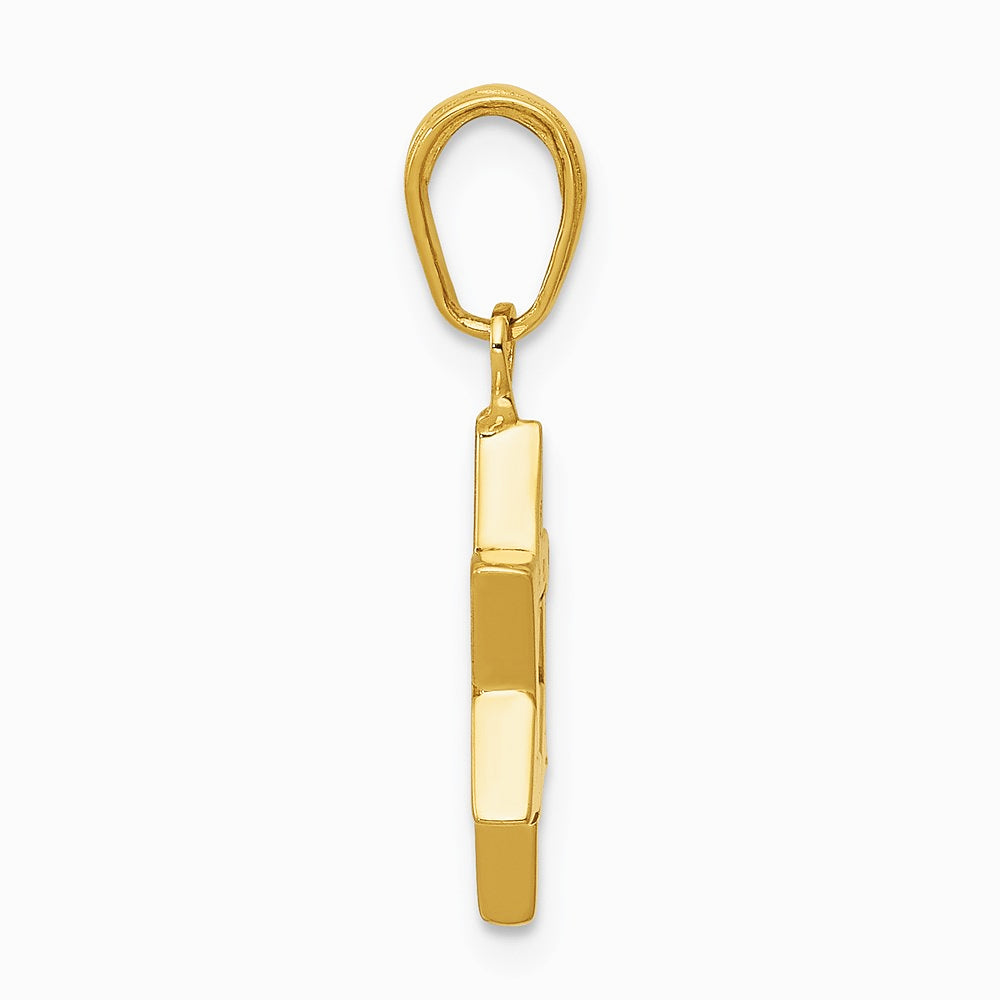 10K / 14K Yellow Gold Polished Star of David Pendant - Product Photo
