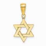 10K / 14K Yellow Gold Polished Star of David Pendant - Product Photo