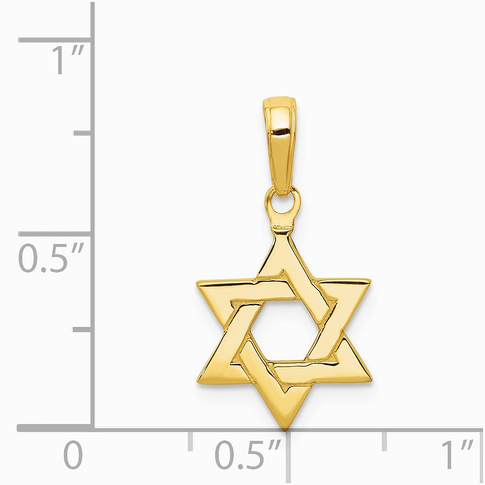 10K / 14K Yellow Gold Polished Star of David Pendant - Product Photo