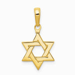 10K / 14K Yellow Gold Polished Star of David Pendant - Product Photo