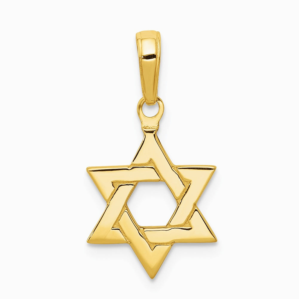 10K / 14K Yellow Gold Polished Star of David Pendant - Product Photo