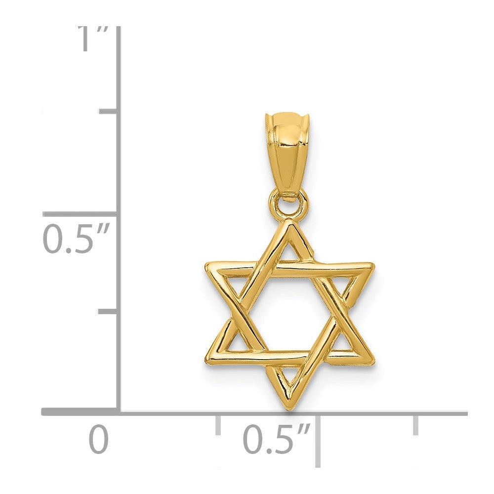 14k Polished Star of David Pendant - Product Photo