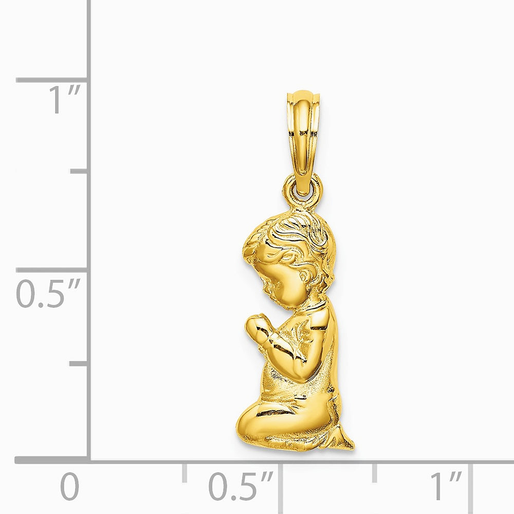 10K / 14K Yellow Gold Praying Boy Charm - Product Photo