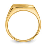 14K Yellow Gold 13.0x11.0mm Open Back Diagonal Mens Signet Ring - Product Photo
