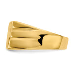 14K Yellow Gold 13.0x11.0mm Open Back Diagonal Mens Signet Ring - Product Photo