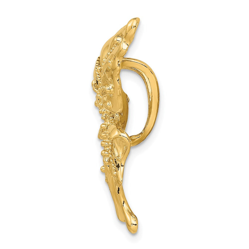 14K Yellow Gold Polished and Beaded Butterfly Slide Charm - Product Photo